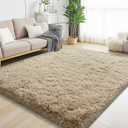 5x7 Area Rugs for Living Room, Fluffy Shaggy Rug Soft Carpets, Rugs for Bedroom Nursery Kids Room Dorm Home Decor Aesthetic, Light Tan