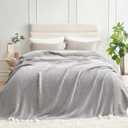 Snuggle Sac Queen Size Bedding Blanket Grey Color, Super Soft Warm Blankets for Bed, Living Room, Luxurious Microfiber Blanket Dupes, Heather Grey, 90x90 inches