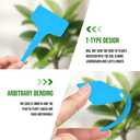 2 x Plant Labels 200 Pcs Yuanling T-Type Plastic Garden Tags Waterproof Plant Sign Stakes Nursery Garden Makers for Seedlings Flower Vegetables Herb Potted Belt Permanet Marker Pen (Blue)