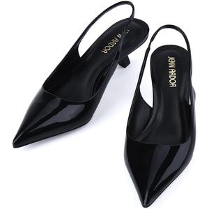 JENN ARDOR Sling back Heels for Women Low Heels Dress Shoes Kitten Pumps Dressy Heeled Sandals Wide Width Fashion Casual Shoes (8)