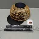 Solar Outdoor Floor Lamp, Cordless Patio Lamp with Rattan Shade