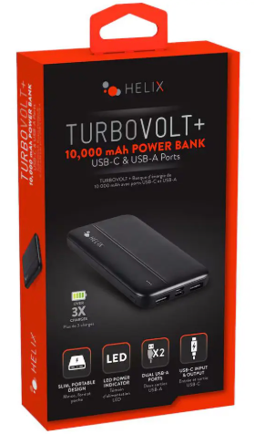 Helix Turbo Volt 10000mAh Power Bank