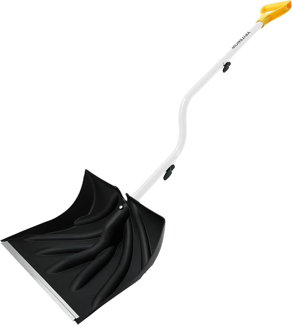 Snow Shovel for Driveway Ergonomic Design 17 Reinforced Heavy Duty Snow Removal Easy Assembled Tool in Winter Snowy Day for Garage Car Parking Port Workshop Barn