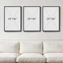 Large Framed Black and White Abstract Wall Art for Living Room, 3 Piece Modern Canvas Prints Paintings Artwork for Walls, Minimalist Geometric Pictures for Entryway Hallway Office Wall Decor 24x36 In