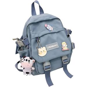 Cute Mini Backpack with Cute Pin Accessories Plush Pendant Small backpack Aesthetic Mini Backpack for School(Blue-2)