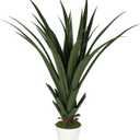 39.4 Inch Artificial Agave Plant, Realistic Faux Spiked Agave Tree with Lifelike Leaves and Moss in White Pot, Indoor Outdoor Floor Plant for Home Office Patio Porch Decor (1pack-3.2ft)