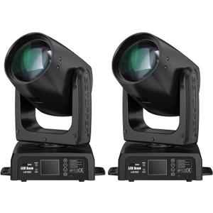 BETOPPER 150W Moving Head DJ Lights with Beam 12 GOBO 12 Colors 1 Prism Plate DMX Sound Activated Stage Light for DJ Party Bar Wedding Stage Lighting (2 Pack)