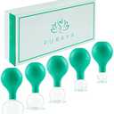 PURAVA Glass Cupping Therapy Set, Suction Ball - for Neck, Face, Body Tension, Back Pain, Cellulite - Set of 5