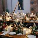 45" Gold Wedding Candelabra Set of 4 | Tall Crystal-Accent Centerpieces with Acrylic Diamond Drops for Reception Tables, Party Decor, Elegant Dining & Events