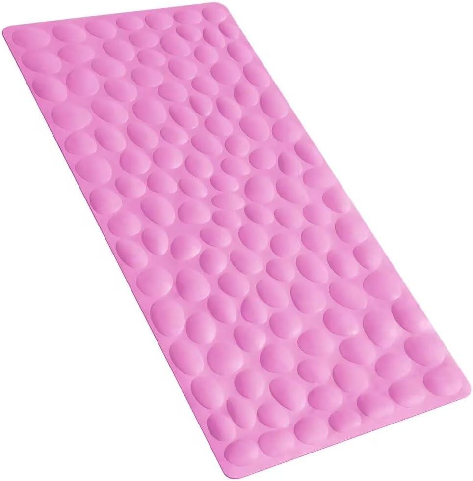 Non-Slip Bathtub Mat OTHWAY Soft Rubber Bathroom Bathmat with Strong Suction Cups (Pink, 16x31.5 inch)