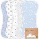 Organic Burp Cloths Baby Boy & Girl  5Pack Super Absorbent Cotton Burping Cloths for Babies, Soft & Plush Newborn Spit Up Rags, Infant Towels for Milk Spit Up, Unisex, Large 21" x 10"(Constellation)