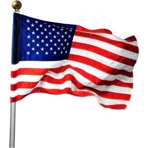American Flag 2.5x4 with Pole Sleeve - Embroidered Stars Outdoor US Flags for Outside (Pole Not Included, All-Weather Use)