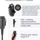 APX 6000 Earpiece XPR 7550e Headset Compatible for Motorola Radios APX 8000/7000/4000 XPR 7350e/7580e/7380e/7550/7350 Acoustic Tube and PTT Mic, Surveillance Headset