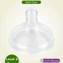 Silicone Nipple for Dr.Brown's Wide-Nick Baby Bottle & Glass Bottles,Level 3 Nipple, Fast Flow, 6m+, 6 Count
