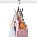 Bra Hanger for Closet, Tank Top Organizer, Max 24 Capacity Rotatable Metal Space Saving Hanger Sport Bra Storage, Black 2 Pack