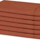 Blue Needles Set of 6 Hemstitch Linen Napkins 100% Cotton Rust Cloth Dinner Napkins 18x18 inches, Soft, Reusable, Absorbent, Washable, Ideal for Wedding Events, Parties & Everyday Use