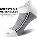 Gonii Men's Running Athletic Ankle Socks - Thick Cushioned Low Cut Socks (5 Pairs) (Gray, S)