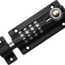 Combi-Bolt,Combination Locking Bolt,Set Your Own Code,Thicken Solid Zinc Alloy,Home Reinforcement,Iron Gates,barns,Fences,childproofing,cupboards,Workshop,1Pack,Black,SISAV557