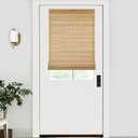 LazBlinds No Tools No Drill Bamboo Roller Shades, Cordless Bamboo Blinds, Light Filtering Roll Up Blinds for Windows, French Door, Porch or Patio Privacy Screen, 26'' W x 40'' H, Brown206