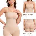 CtriLady Strapless Shapewear Bodysuit for Women Tummy Control Shapewear Seamless Full Body Shaper with Removable Straps (Beige,Xlarge)
