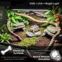 Upgraded T5 UVB Reptile Light, 10.0 UVB 24W German Made Fluorescent Lamp and Fixture Kit, for Desert-Dwelling Reptiles, Bearded Dragon UVB Lamp Bulb