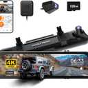 WOLFBOX G900 PRO Mirror Dash Cam with 8MP STARVIS IMX678, 12 inches Rear View Mirror Camera with Front 4K and Rear 2.5K, Included 128GB Card, Voice Control, 5.8GHz WiFi, Loop Recording, G-Sensor & GPS