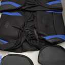 Skechers Memory Foam Car Seat Covers, Air Cool Mesh Thick Seat Covers, Car Seat Covers Front Seats Airbag Compatible, Automotive Comfort & Protection for Most Cars, Vans, Trucks, SUVs, Blue (Black and Blue)