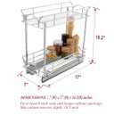 OCG Slide Out Cabinet Organizer for Narrow Cabinet (7" W X 17" D), 2 Tier Pull Out Shelves Slim Sliding Cabinet Organizer and Storage, Chrome