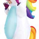 Spooktacular Creations Inflatable Costume Adult, Full Body Riding a Unicorn Blow Up Costume for Halloween Inflatables Party (White)