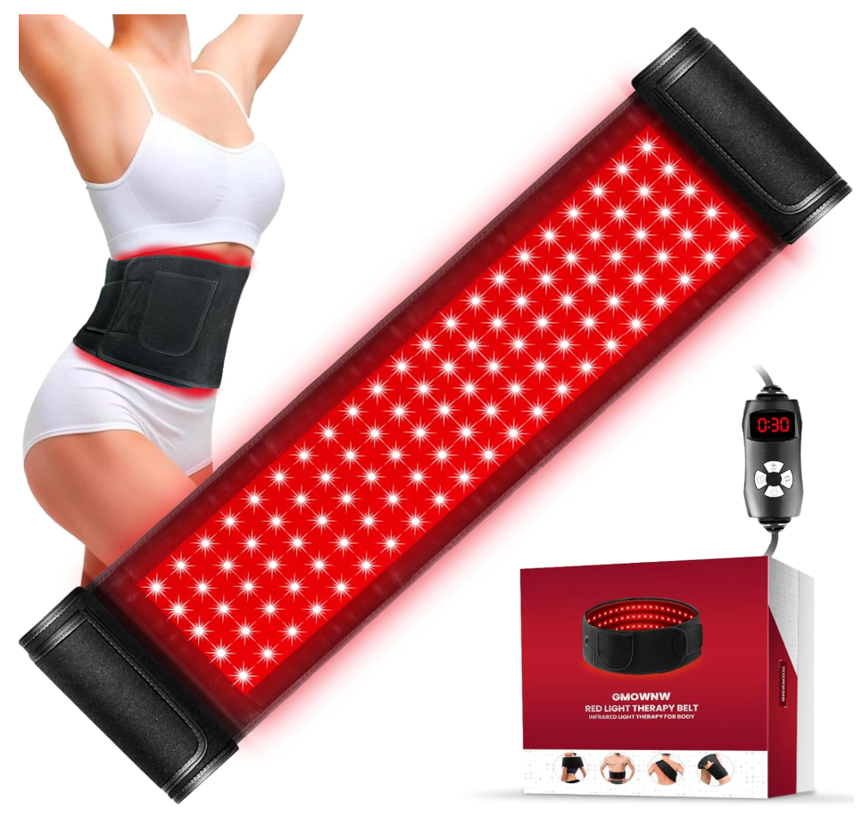 Red Light Therapy for Body, Infrared Light Therapy for Belt Shoulder Waist, Upgraded 3 in 1 LED Beads, 660nm Red Light & 850nm Near Infrared Light Therapy Belt Wrap Timer Remote Control