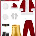 VeMee Santa Claus Costume For Men,Santa Suit,Santa Costume,Santa Suit Adults Men,Santa Outfit (Large, Burgundy)
