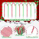Zhanmai 144 Pcs Christmas Pens Set Include 72 Pcs Christmas Candy Cane Pen 72 Gift Cards Black Ballpoint Pens Bulk Party Favor Gift Supplies(Red)