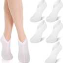 4 Pairs White Spa Cotton Socks, Reusable Hydrating Socks, Cotton Blend Breathable Foot Mask Sleeves for Dry, Cracked Feet Relief, Overnight Moisturizing Foot Care, Home SPA Therapy, 21.8cm