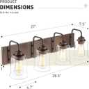 zeyu 28.5" Oil Rubbed Bronze Bathroom Light Fixtures, 4-Light Farmhouse Vanity Wall Lights with Clear Glass Shade, ZSL72B-4W ORB