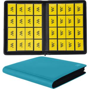Premium 1000+ Pockets Card Binder,16 Pockets Trading Card Binder Ringless Side Loading Trading Card Album Folder for TCG -Teal (Turquoise)