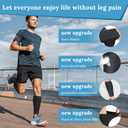 Calf Compression Sleeves for Men Women, Premium Hyper-Elastic Fabric, Non-Slip Double-Cuff Breathable Lower Leg Sleeves, Effective for Shin Splint, Calf Pain Relief, Muscle Recovery, Sports Workout, Large (Black, L)