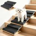 3 Pack Adjustable Dog Ramp for Stairs with Traction Bars, Portable Pet Ramp for Small Dogs and Cats, Indoor Outdoor Mobility Support