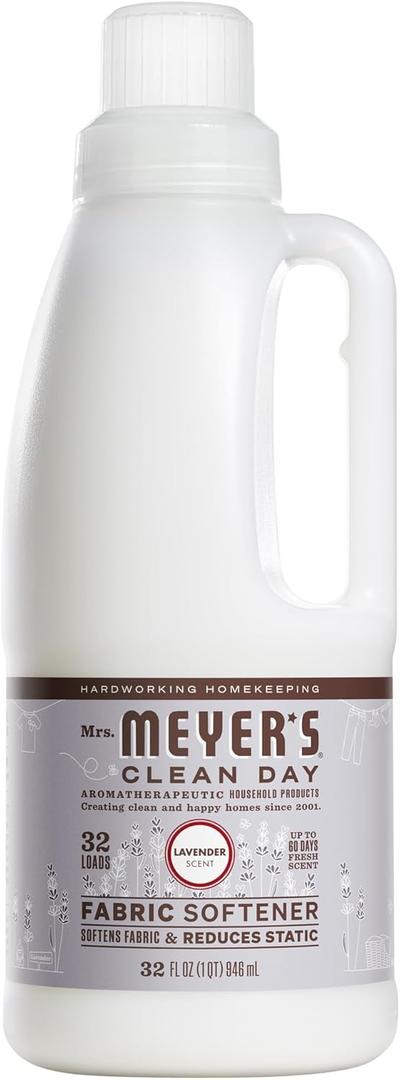 MRS. MEYER'S CLEAN DAY Liquid Fabric Softener, Infused with Essential Oils, Paraben Free, Lavender, 32 oz (32 Loads) (32 Fl Oz (Pack of 1))