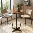 CHOEZON 21.6" Round Bar Table, Pub Table with Windmill-Inspired Base, Cocktail Table, for Bar, Pub, Cafe, Dining Room, Rustic Brown and Black TBT04BF, 1Pc