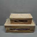 NATURE SUPPLIES Set of 2 Wooden Cable Management Boxes, Large and Medium Cord Organizer to Hide Wires and Power Strips for TV, Desk, Computer, Cable Storage and Organization, Dark Brown