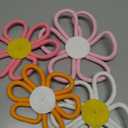 Ganeen Boho Nursery Woven Daisy Flowers Daisy Wall Decor Nursery Decor Macrame Wall Hanging Supply for Girl Bohemian Art Home Bedroom Room Flowers Set of 4(6 Petals)