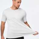 Dokotoo Men Men's T-Shirts Cotton Short Sleeve Crewneck Textured Knit Tees Shirts Summer Casual Solid Basic Tops (White, S)