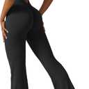 YEOREO Women Workout Scrunch Flare Jumpsuits Sexy Backless Butt Lift Gym Yoga Jumpsuits (Medium, Black)