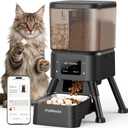 Dual Chamber Automatic Cat Feeder, Smart WiFi Pet Food Dispenser with 2.4&5G WiFi App, Custom Schedule & Portion Control for Dry Food and Treats, 4L, Black