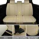Car Seat Covers Full Set,Universal Fit for Most Cars,SUV,Sedans and Pick-up Trucks,Automotive Vehicle Faux Leather Cushion Covers for 5 Passenger Cars(Full Set,Beige)