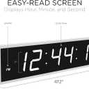Ivation Oversized Digital Wall Clock with Large LED Display & Timer, 48"