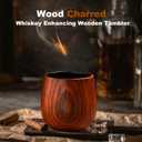 2 Pack Charred Wooden Whiskey Glasses  Bourbon Tumblers for Men with Burnt Interior  Old Fashioned Cocktail Cups  Gifts for Dad, Men, Brother, or Whiskey Lovers