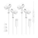 USB C Headphones for iPhone 17 16 15, Wired Earbuds with Mic & Remote Control, Nosie Cancelling for Apple Headphones with 3 Size Tips, Type C Earphones for Android, Galaxy S25 S24, Pixel 9, 2 Pack