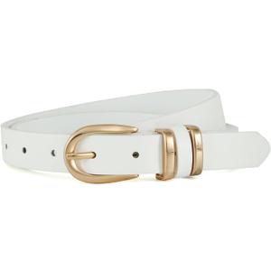 Womens Belts for Jeans Pants, Casual Leather Waist Dress Belt with Gold Buckle 0.91" Width, Ladies Fashion Belts