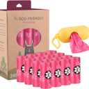 WDFAACK Biodegradable Dog Poo Bags with Holder-240 Large Poop Bags, Corn Starch Blended Compostable Bag, Extra Thick Strong Leak Proof Waste Bag for Dogs (Pink)